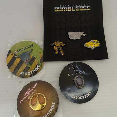 Loot Pins Collectible Enamel Pin Lot – Transformers Bumblebee, Ghostbusters, Lost in Space & More