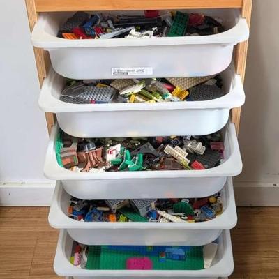 Large Assorted LEGO® Bulk Collection with Storage Bins & Star Wars Book