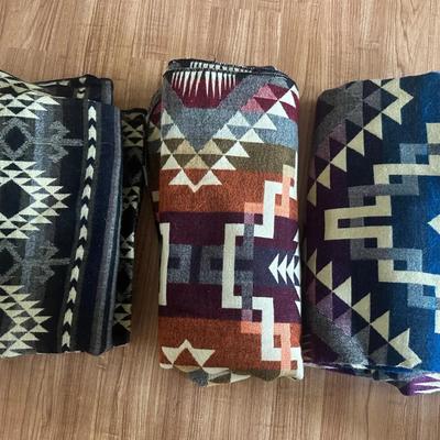Set of 3 Southwestern Alpaca Blend Throw Blankets