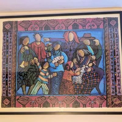 Limited Edition Anna Altman “Extended Family” Art Print – Signed & Numbered (42/500), Framed