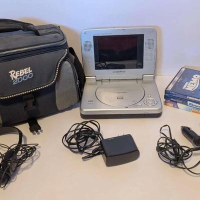 Audiovox Portable DVD Player w/ Carry Case, Accessories & DVD Movies