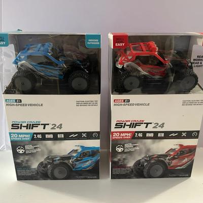 Lot of 2 Power Craze SHIFT 24 RC Cars – Red & Blue