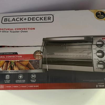 Black+Decker 4-Slice Natural Convection Toaster Oven Stainless Steel New in Box