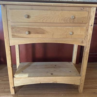 Rustic Solid Wood Entry Console Table with 2 Drawers & Lower Shelf Storage