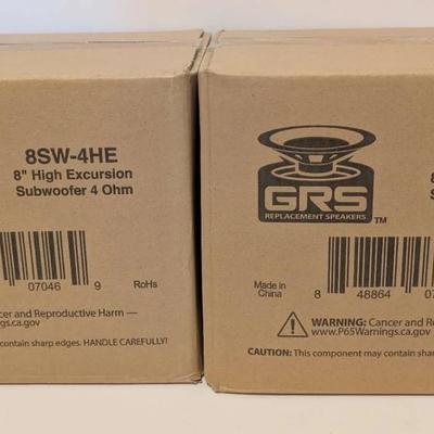 GRS 8SW-4HE 8" High Excursion Subwoofers (Pair), 4 Ohm – New In Sealed Original Boxes