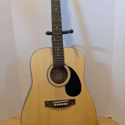 Johnson by AXL Dreadnought Acoustic Guitar (JG-610-N 3/4) with Adjustable Floor Stand
