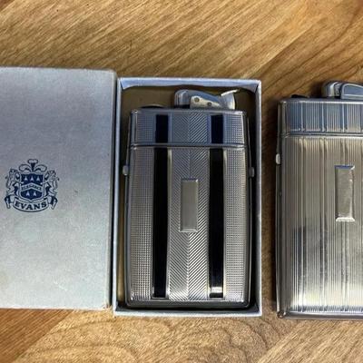 A pair of Art Deco lighters by Evans, likely from the 1930s-1940s
