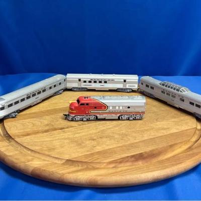 Collection of vintage HO scale Santa Fe model trains
