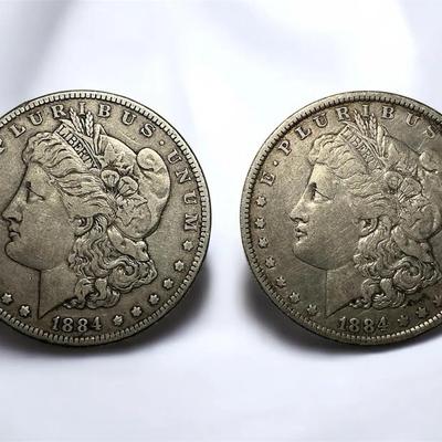 1884-O & 1884-P Morgan Silver Dollars (CVO59)