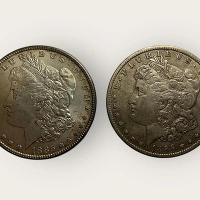 1885-P & 1886-O Morgan Silver Dollars (CVO60)