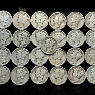 Mercury Silver Dimes (25 Count) (CVO91)