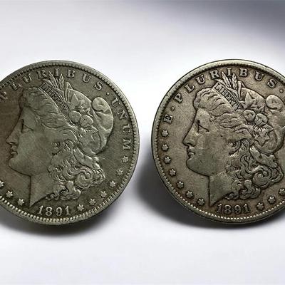 1891-O & 1891-P Morgan Silver Dollars (CVO63)