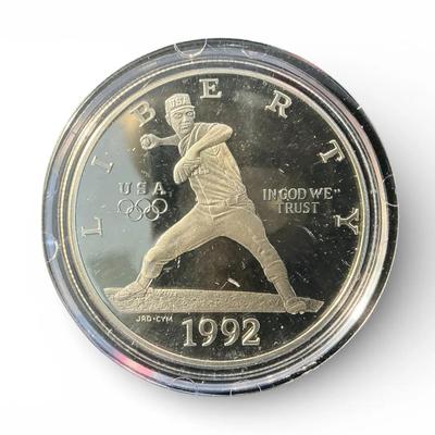 Proof 1992-S Olympic Baseball Silver Dollar (CVO7)