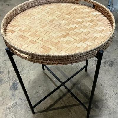 Woven Basket Style Tray Table 