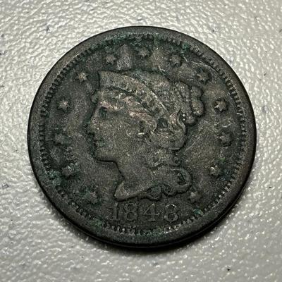 1848 Braided Hair Large Cent
see recently sold on ebay 
https://ebay.us/m/mWKAjK