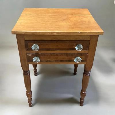 Two Drawer Glass Knob Nightstand (19 x 21 x 29)