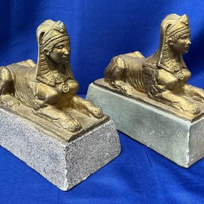 Plaster Sphinx Statues or Bookends
