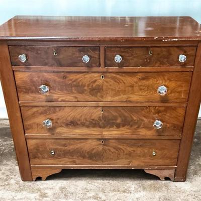 Antique Glass Knob Chest of Drawers (18 x 41 x 35)