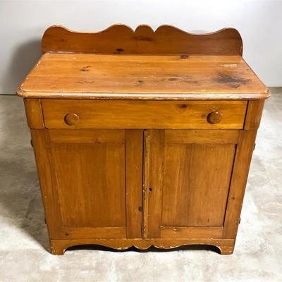Antique Pine Wood Washstand (16 x 30 x 28)