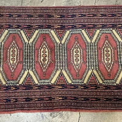 Red Pattern Silk Blend Oriental Rug 2' x 3'2"