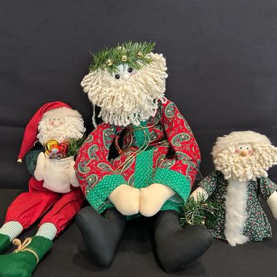 Hand Crafted Santa Trio