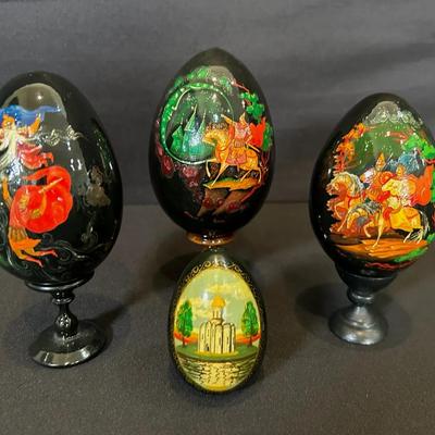 Russian Painted Lacquer Egg Collection