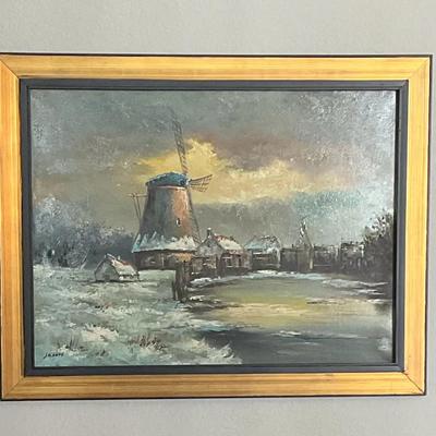 Oil On Canvas Lighthouse 