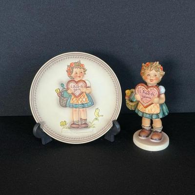 Goebel Hummel “ Valentine Gift” Plate And Figurine 
