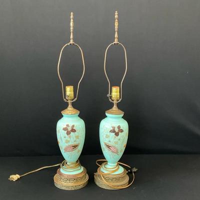 Pair of Turquoise Vintage Lamps 