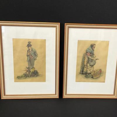 Paul Geissler Hand-Tinted Framed Etchings