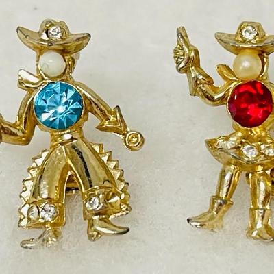 Vintage “Coro” Western Couple Brooches