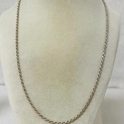 Italian Sterling Silver Rope Necklace