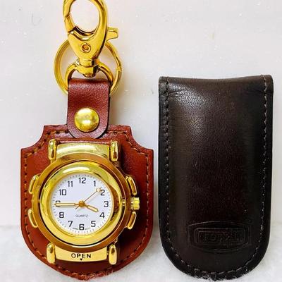 “Fossil” Leather Money Clip and Quartz Belt Clip Watch