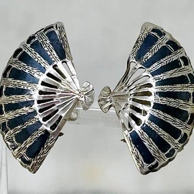 Vintage Made in Siam Sterling Silver Earrings