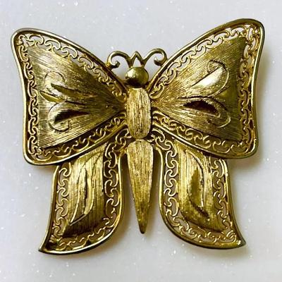 Vintage Gold-tone Butterfly Brooch
