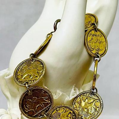 1970's Goldette Persian Coin Bracelet
