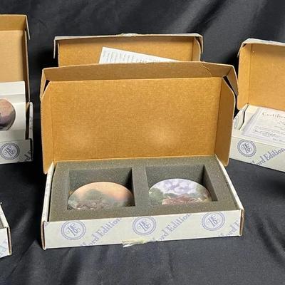 Thomas Kinkade “Enchanted Seasons Series” Miniature Plate Collection (Set of 6 Pairs) 