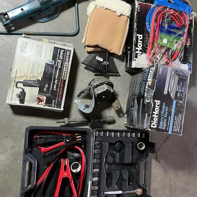 Heat Gun, Jumper cables, Battery Charger, Jack, and Additional Car Necessities 