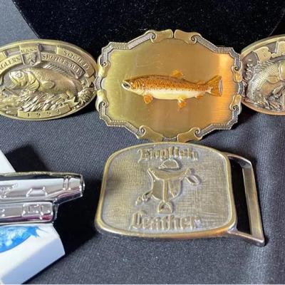 Fishing and Western Belt Buckles with Lure Lighter