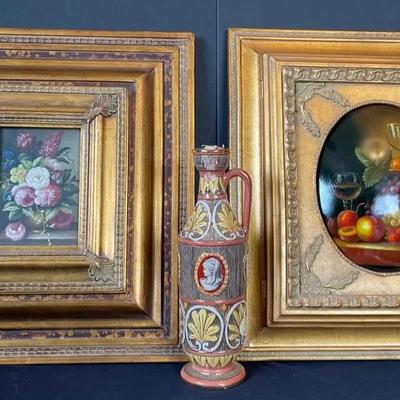 Gold Painted Wood Jewelry Boxes with Decanter (See Photos)