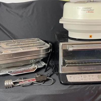 Farberware Broiler, Rival Steamer, and Cuisinart Toaster Oven