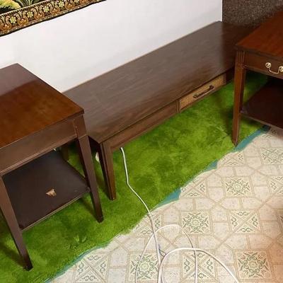 Wood Coffee Table and Two End Tables