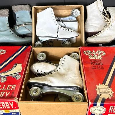 Vintage Street King Roller Derby Skates & Vintage Ice Skates 