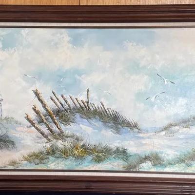 Beautiful Oil Seascape on Canvas by Neiman