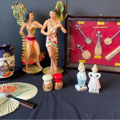 Shadowbox Chinese Musical Instruments with Additional Items