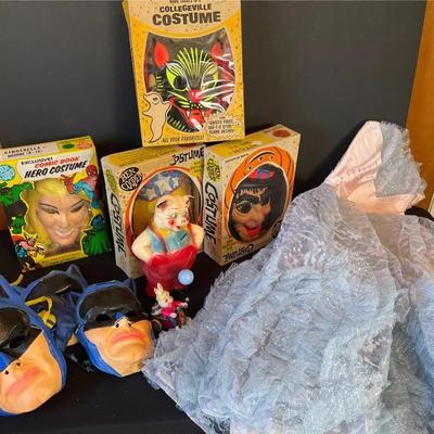 Vintage 1960/70 Halloween Costumes In Original Boxes and Child’s Party Dress