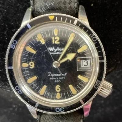 Wyler Uncaflex Unwind H.D. Diver Lifeguard Vintage Watch