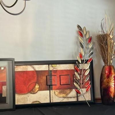 Framed Art, Wall Art + a Decorative Floor Vase 