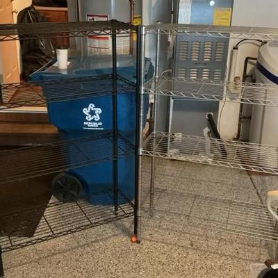 2 Adjustable Metal Wire Shelving Units With 4 Shelves