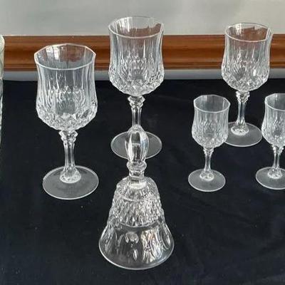 6 Cristal d’ Arques, Anchor Glass Pitcher + Glass Bell 